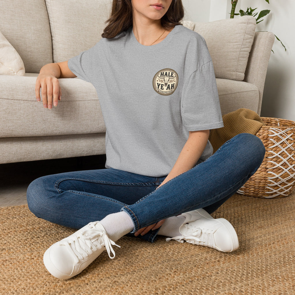 Hale Yeah Vintage Badge T-Shirt — Retro Distressed Circle Logo Tee