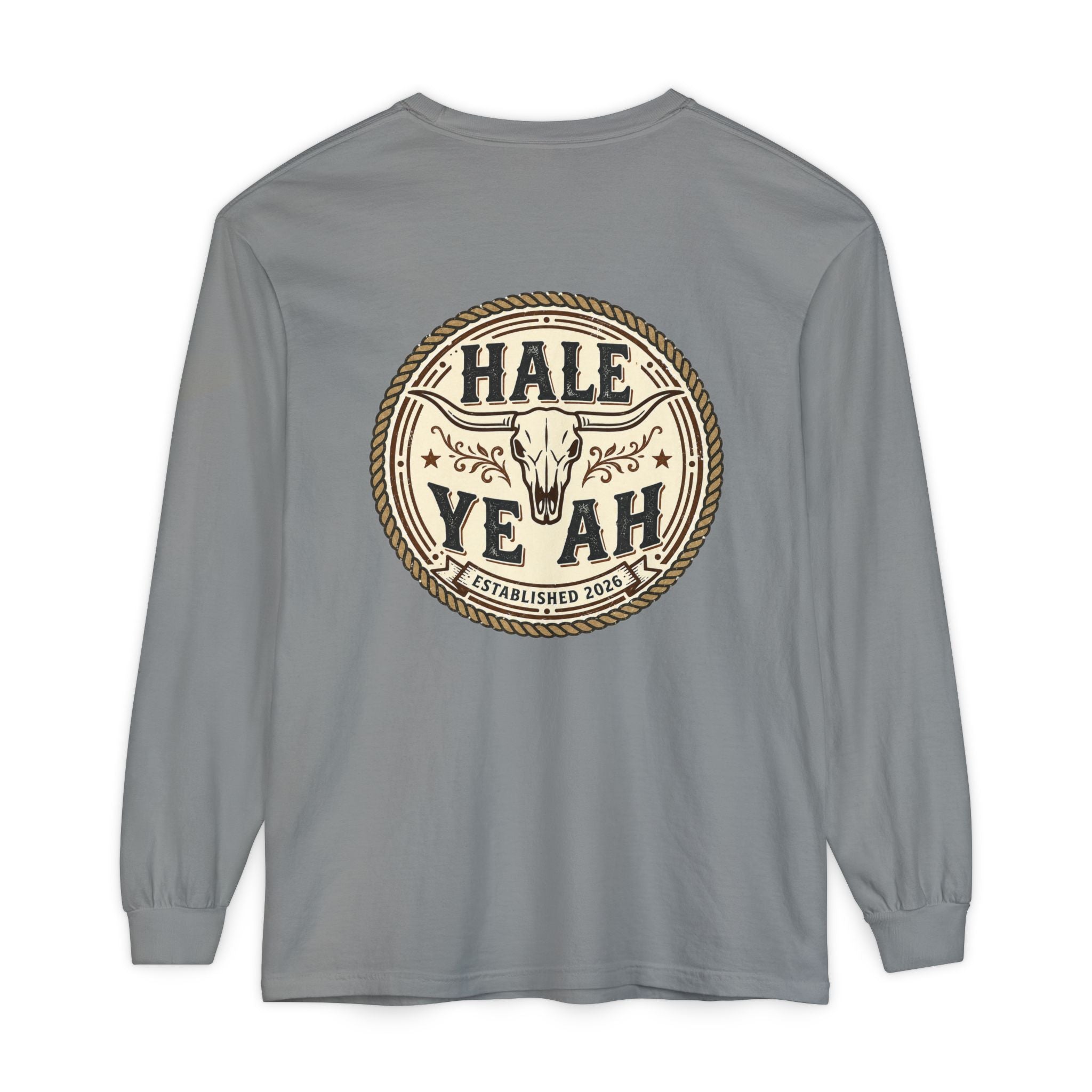 Hale Ye Ah Long Sleeve Tee — Western Skull Logo Shirt