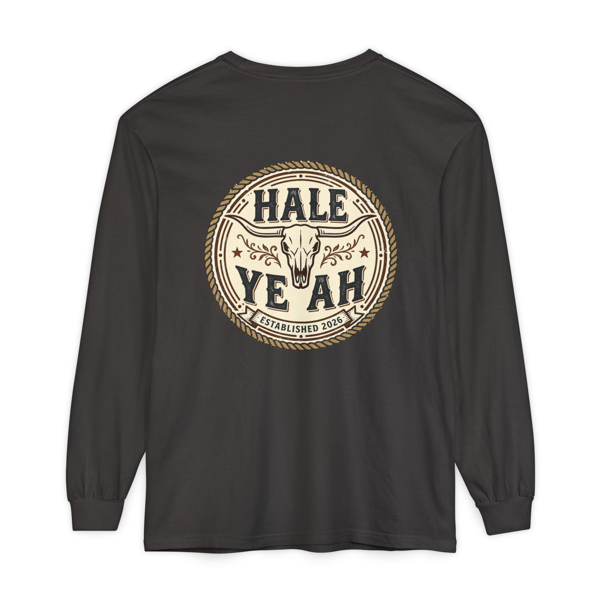 Hale Ye Ah Long Sleeve Tee — Western Skull Logo Shirt