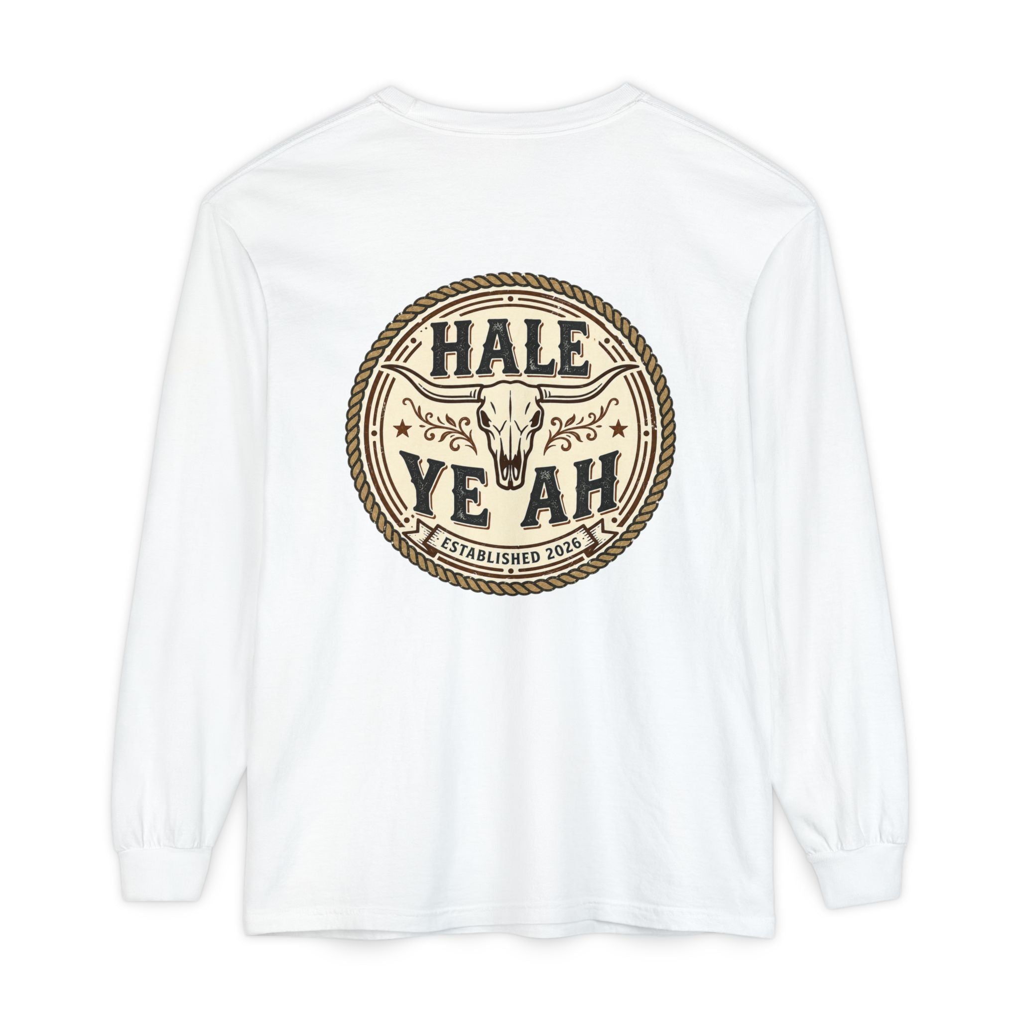Hale Ye Ah Long Sleeve Tee — Western Skull Logo Shirt