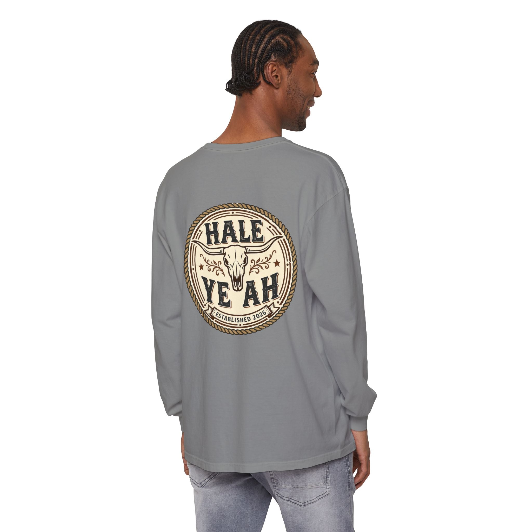Hale Ye Ah Long Sleeve Tee — Western Skull Logo Shirt