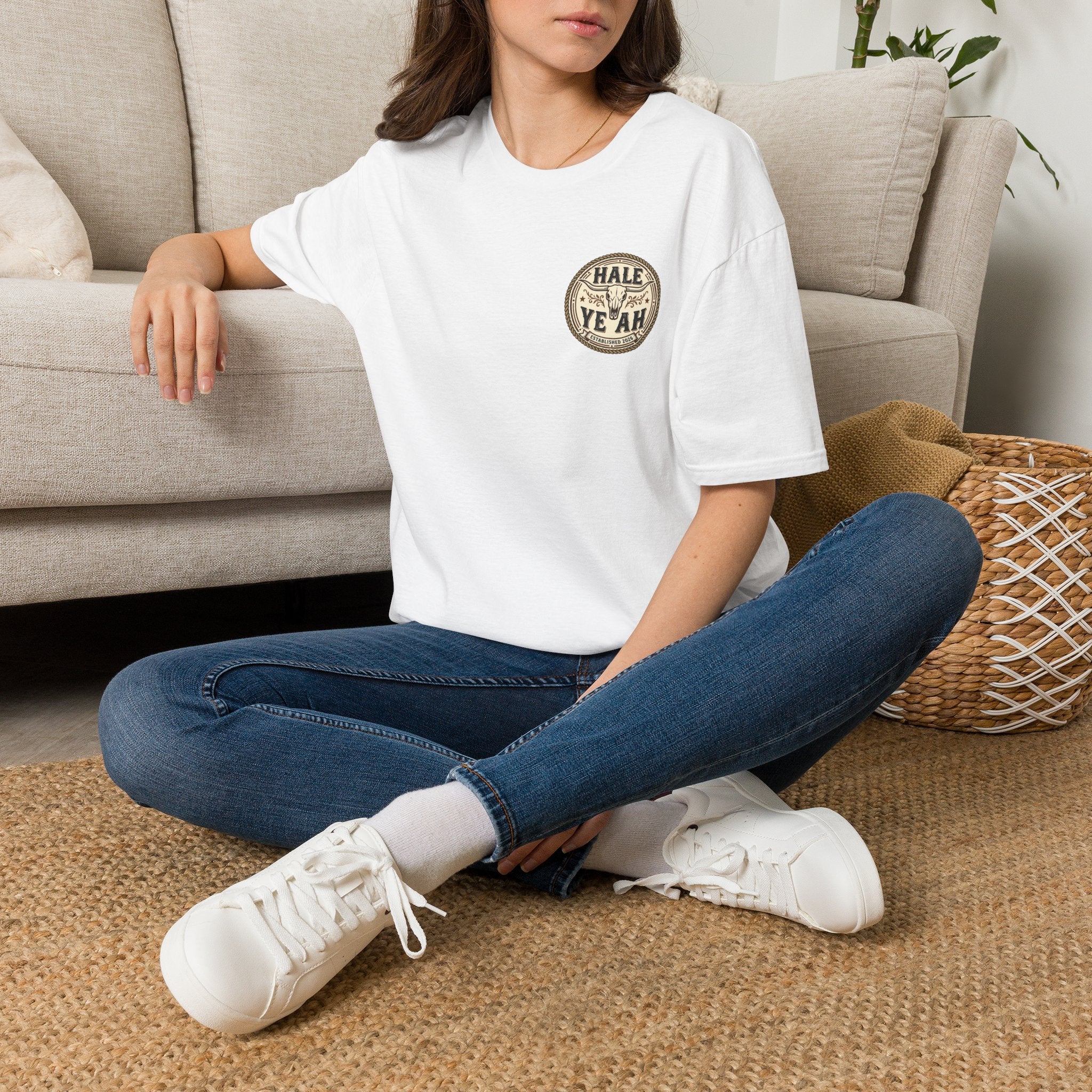 Hale Yeah Vintage Badge T-Shirt — Retro Distressed Circle Logo Tee