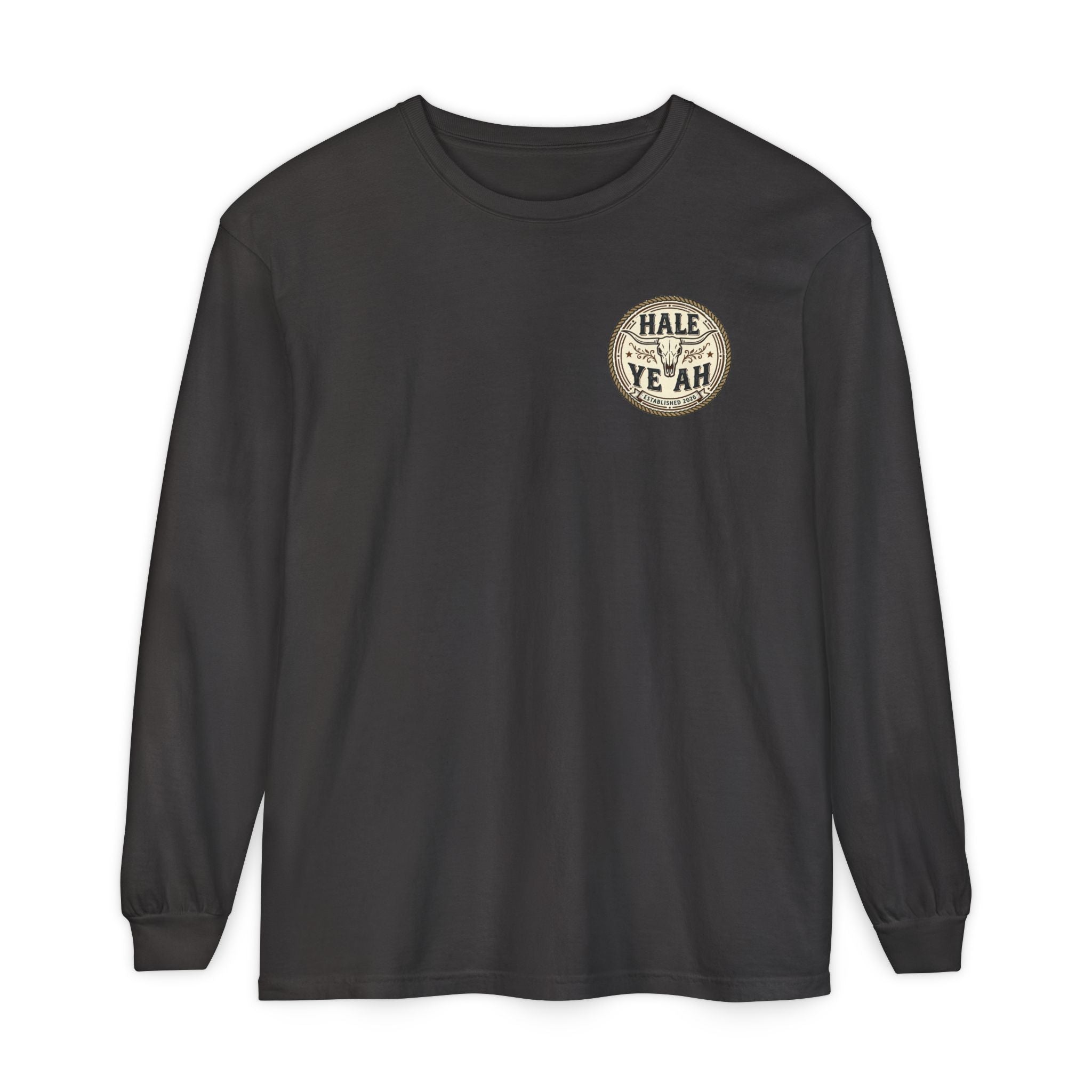 Hale Ye Ah Long Sleeve Tee — Western Skull Logo Shirt