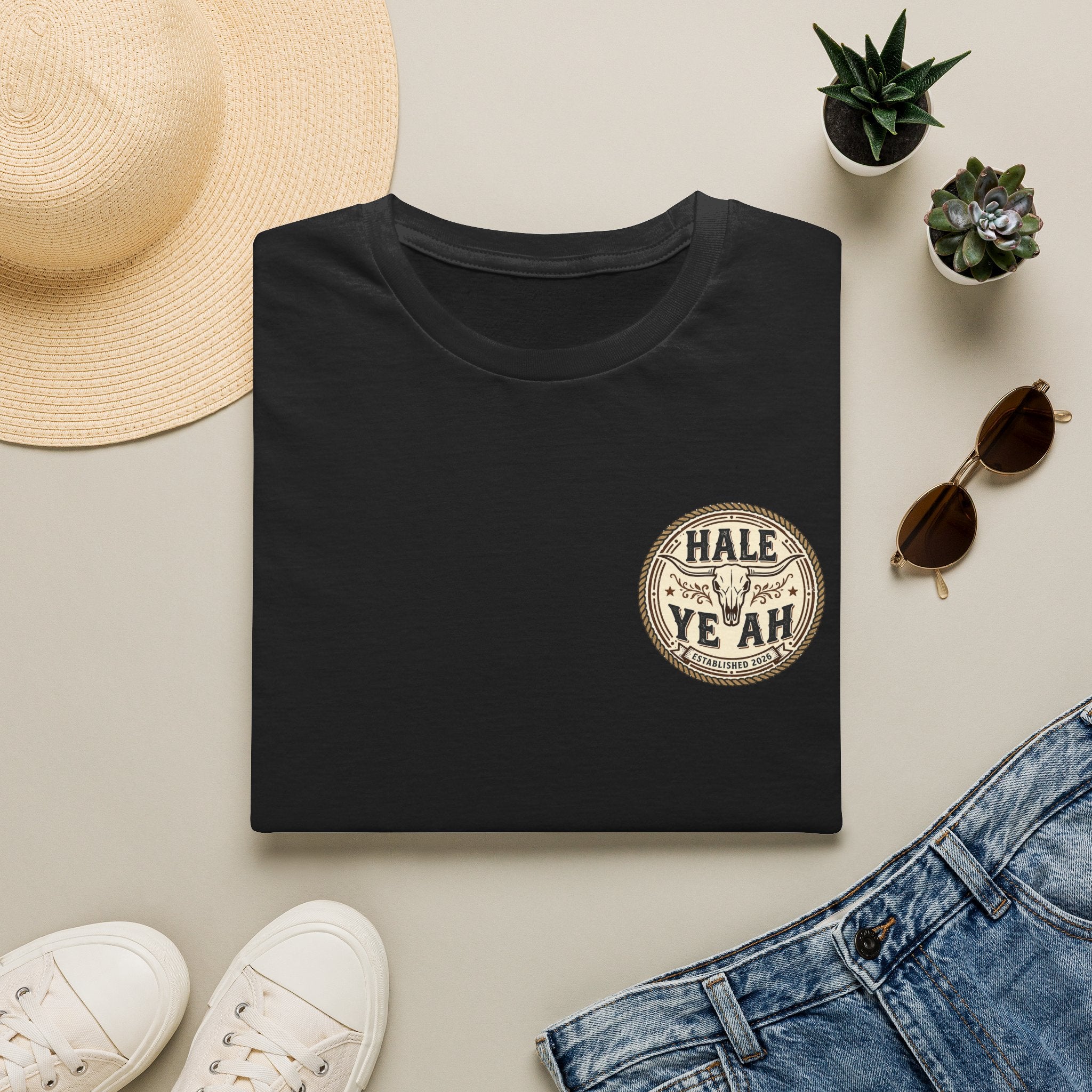 Hale Yeah Vintage Badge T-Shirt — Retro Distressed Circle Logo Tee