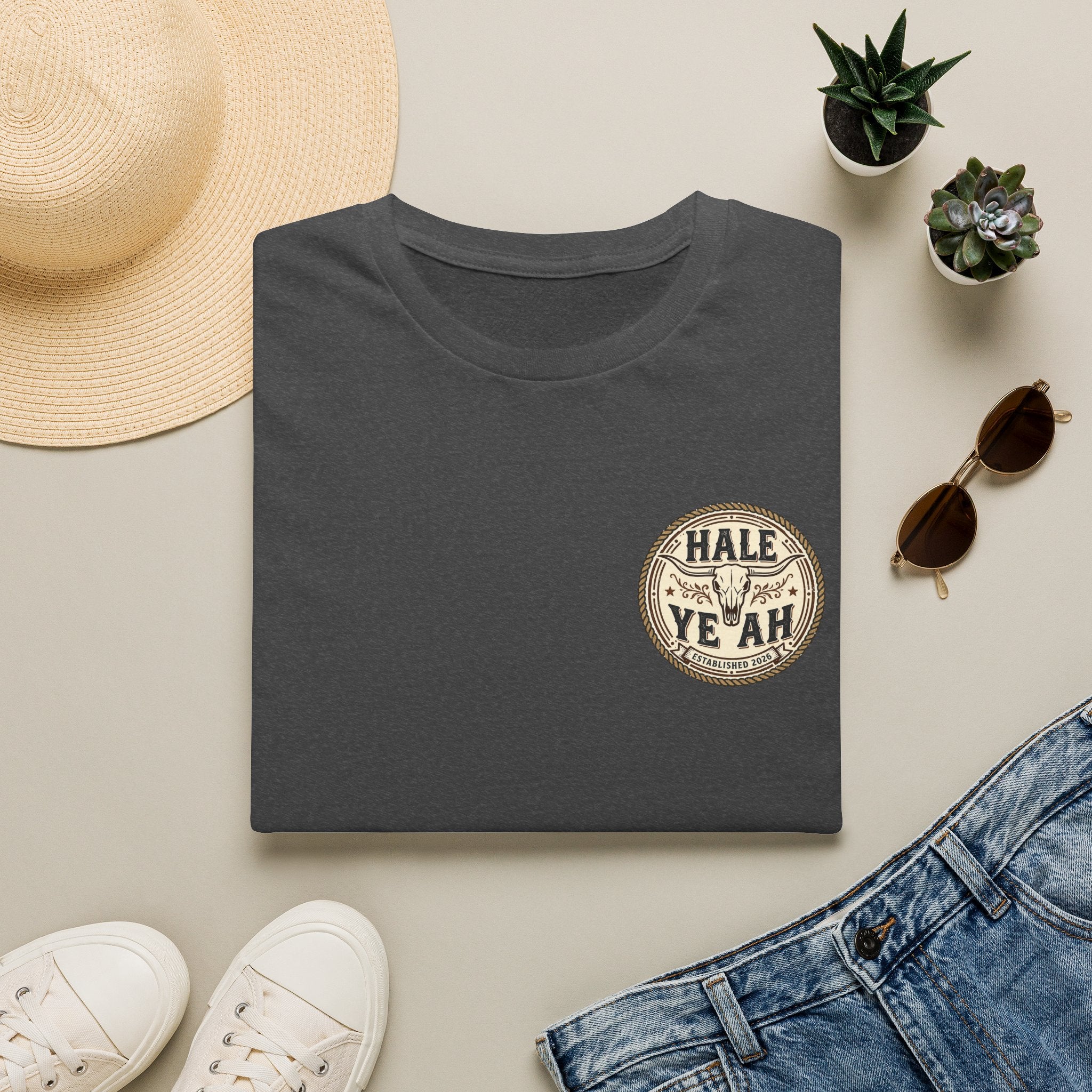 Hale Yeah Vintage Badge T-Shirt — Retro Distressed Circle Logo Tee