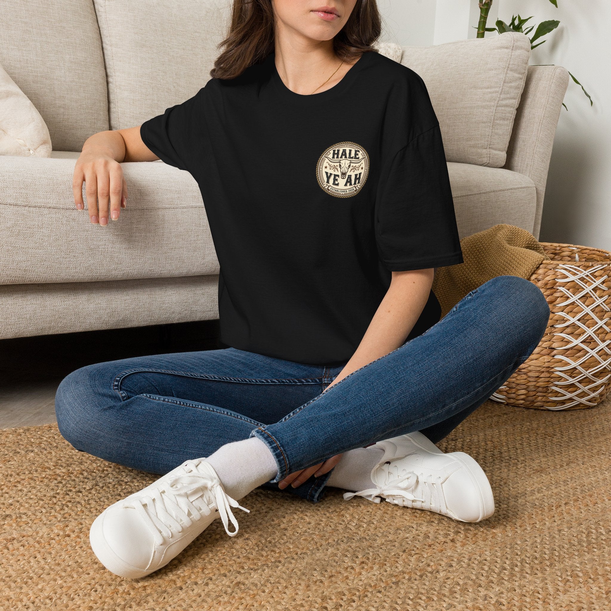 Hale Yeah Vintage Badge T-Shirt — Retro Distressed Circle Logo Tee