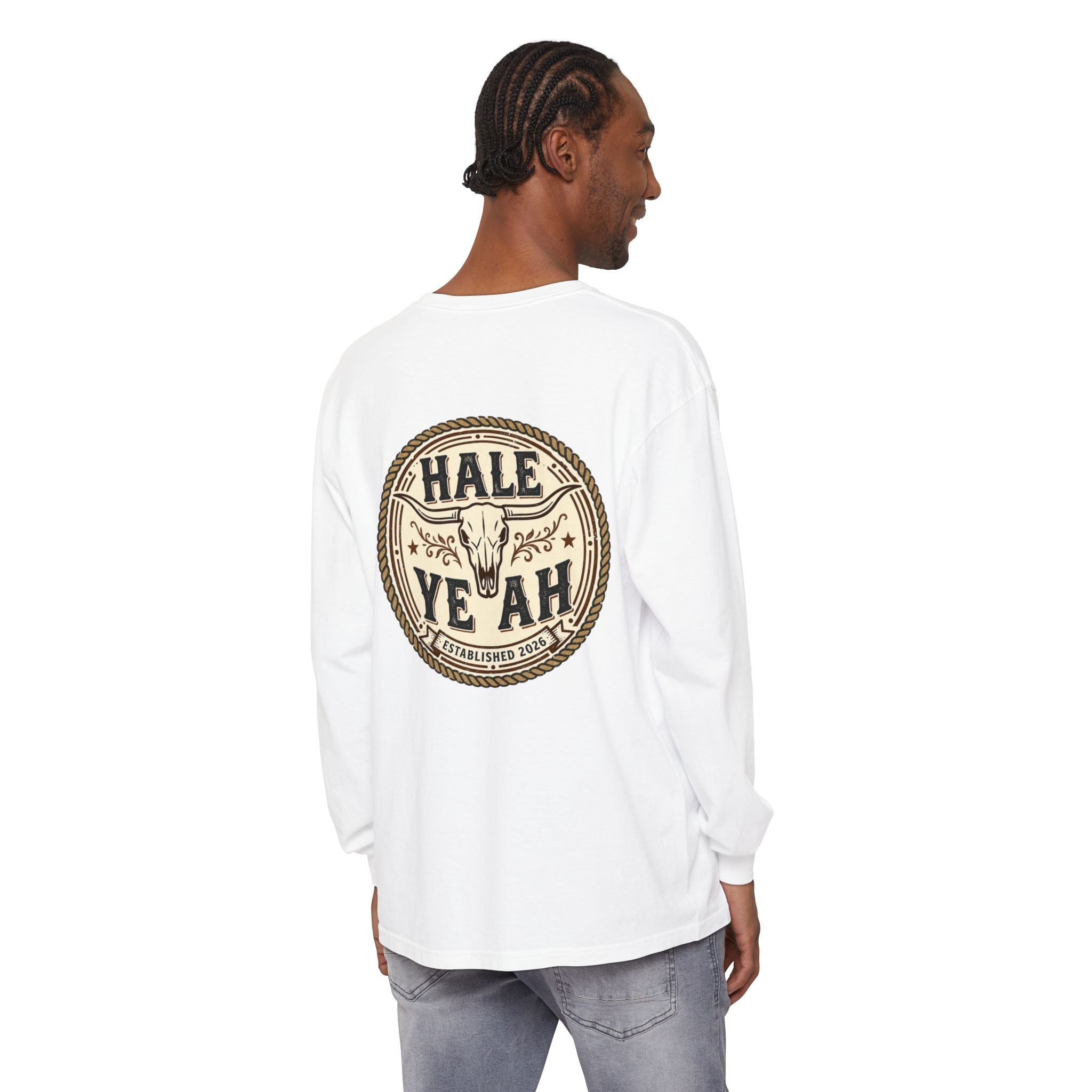 Hale Ye Ah Long Sleeve Tee — Western Skull Logo Shirt